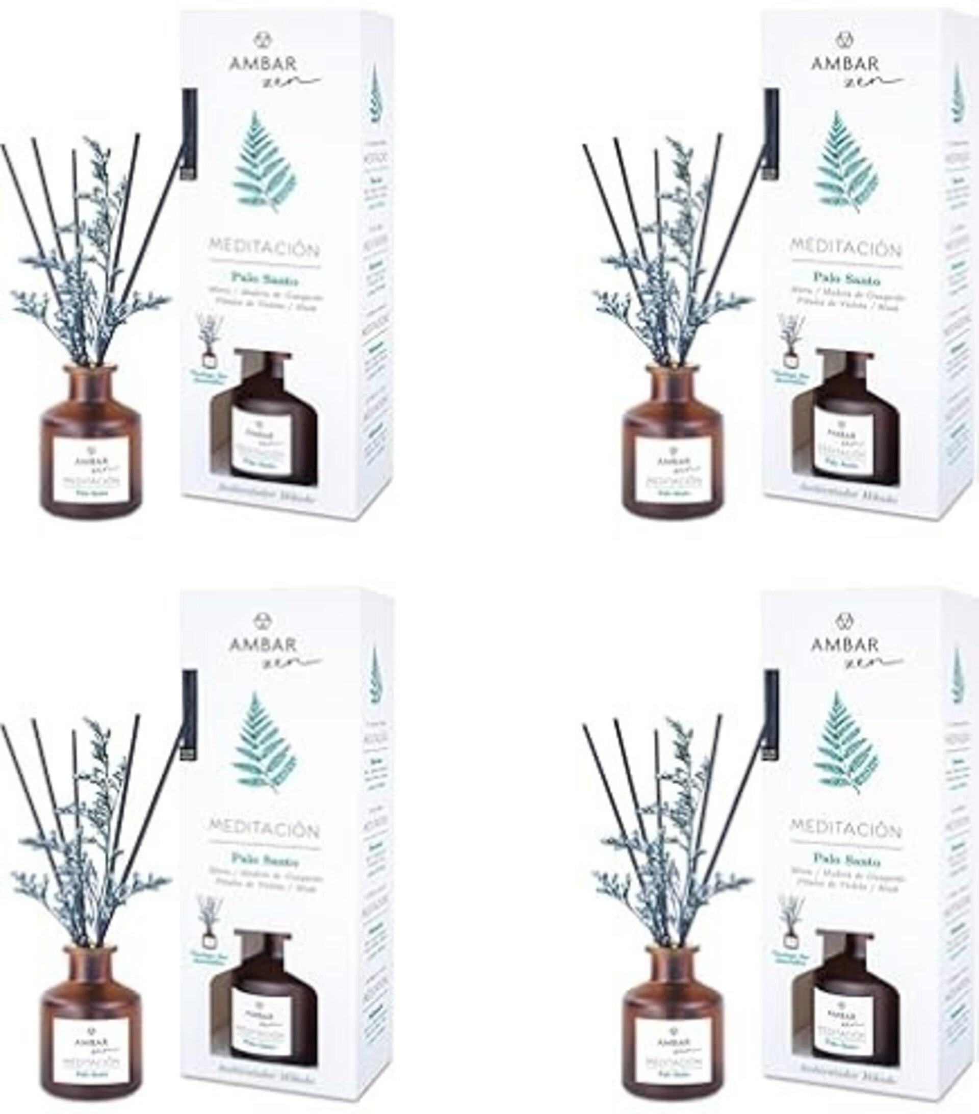 Mikado Ambientador Ambar Zen : Té Chai, Palo Santo, Ámbar Cedro y Cerezo en flor - 2