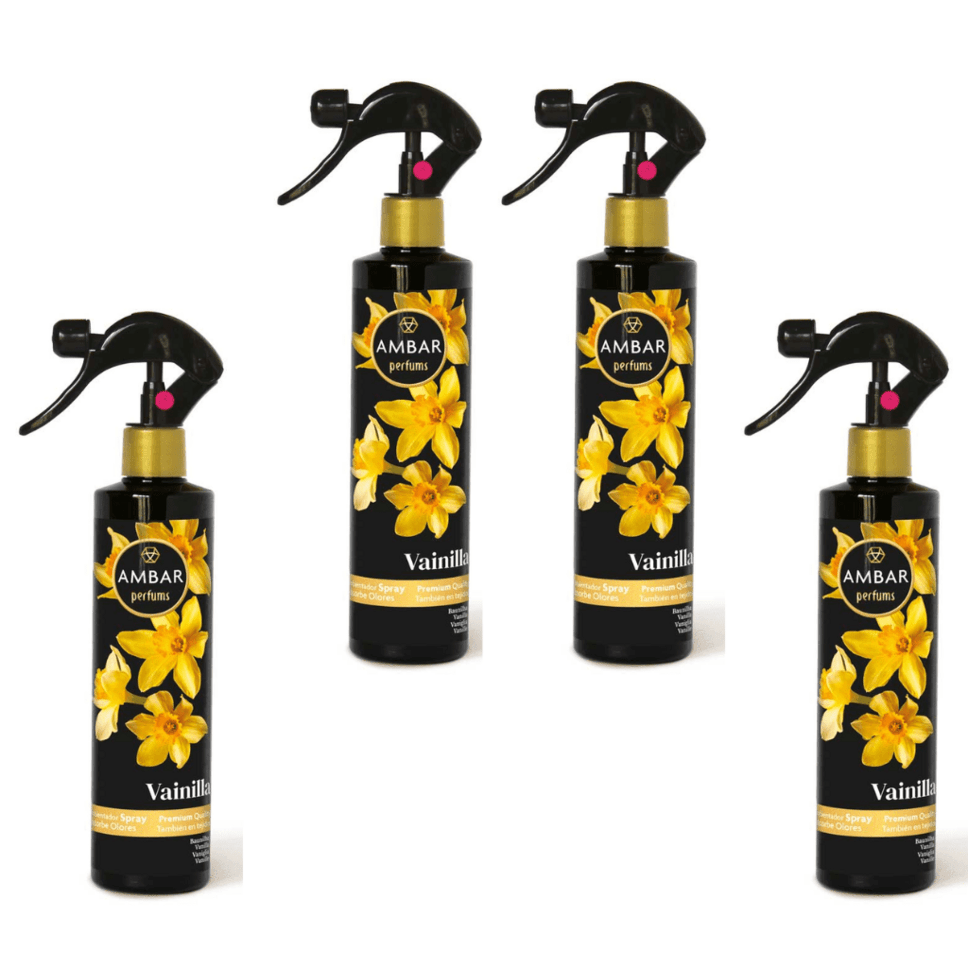 Ambientador Spray Vainilla Ambar – Pack 4x280m Elimina Olores - 1