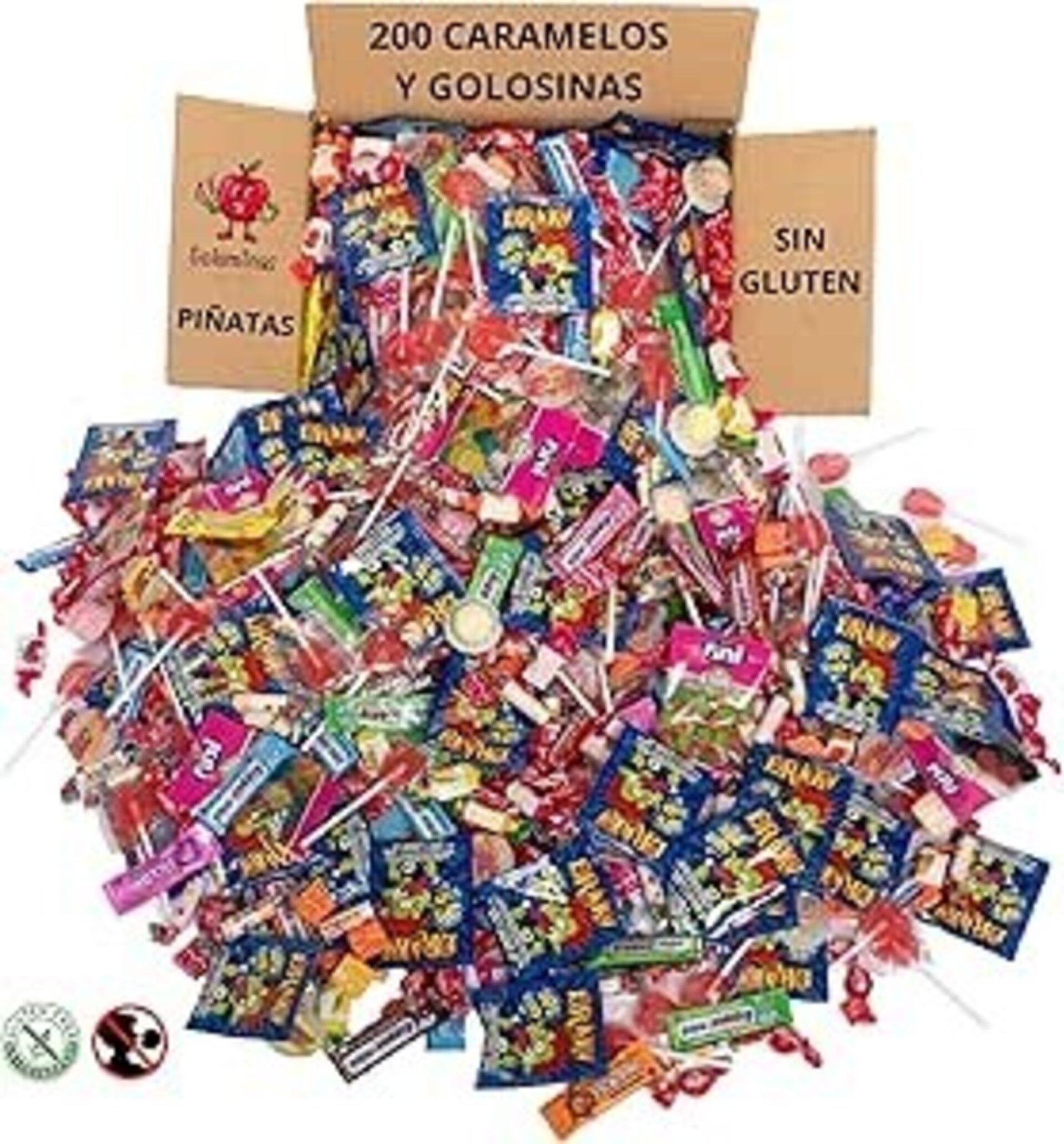 Mega Pack 200 Chuches (1,2 kg) Sin Gluten ni Lactosa | Rellena 1 Piñata Grande - 1