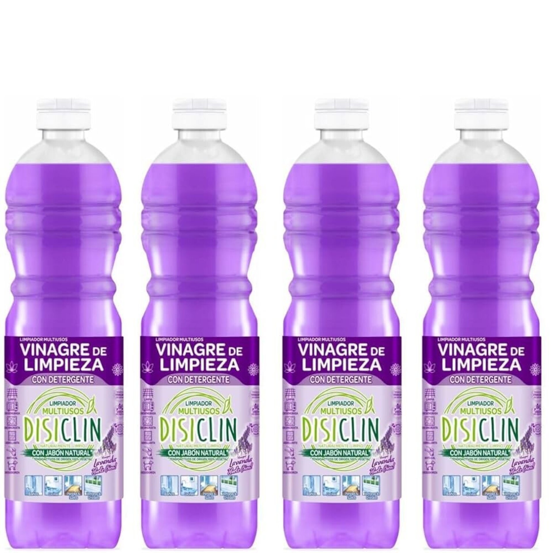 Vinagre de Limpieza Disiclin 1L x 4und – Limón, Lavanda, Manzana y Concentrado - 2