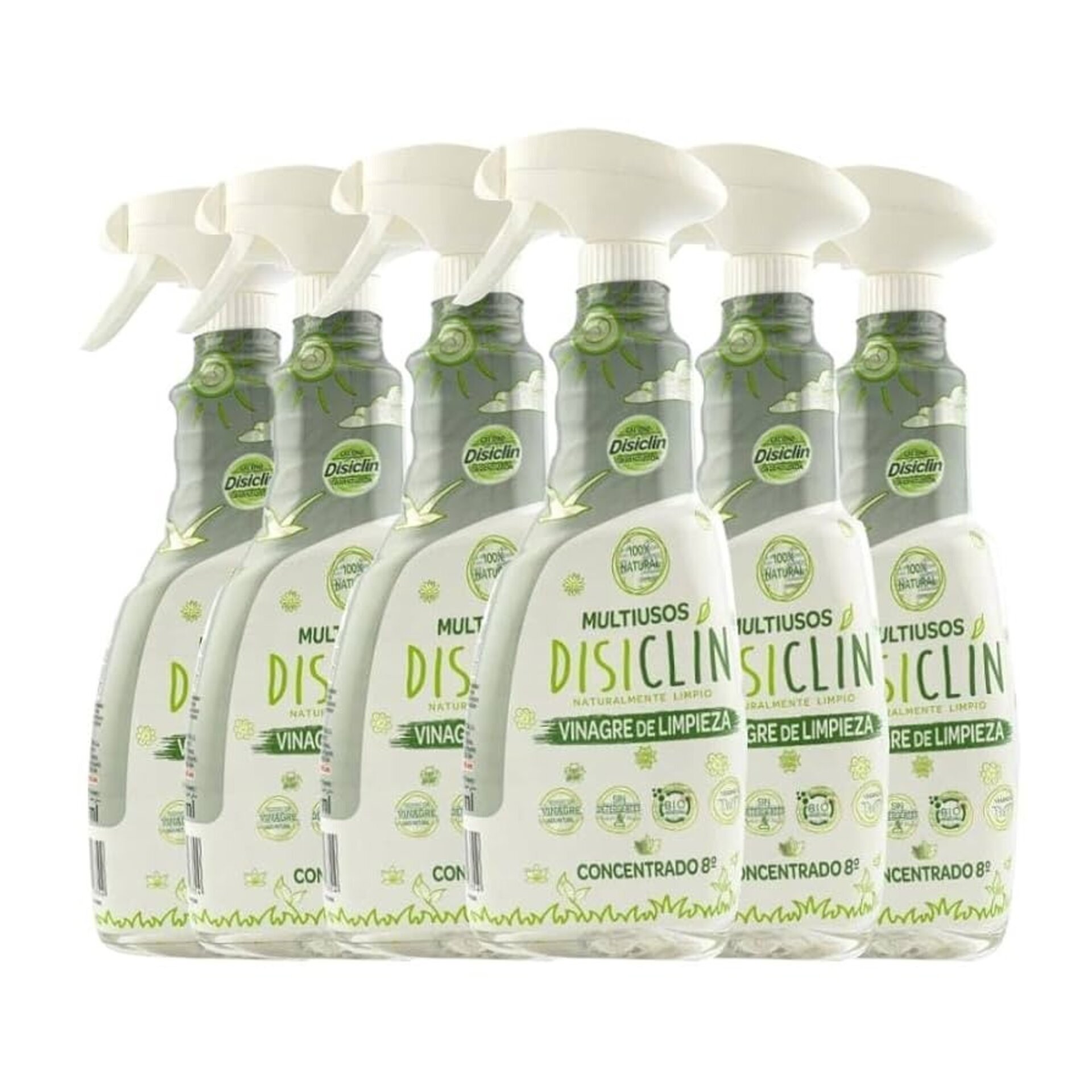 Disclin Vinagre concentrado/Limón en Spray Pack de 6 | Limpieza Multiusos - 1