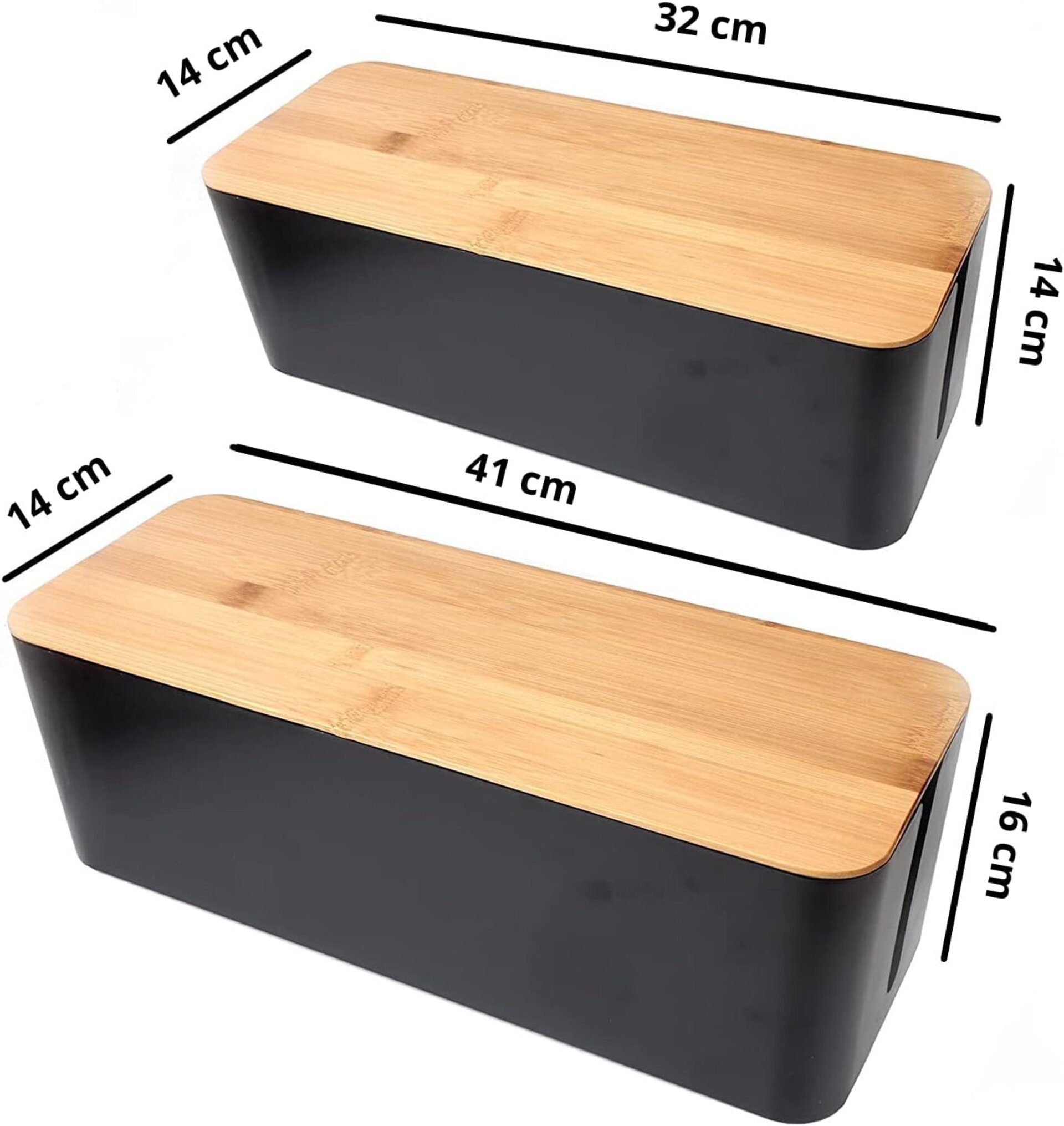 Kapavela - Pack 2 Cajas Organizadora de Cables de Madera, para esconder y Oculta - 2