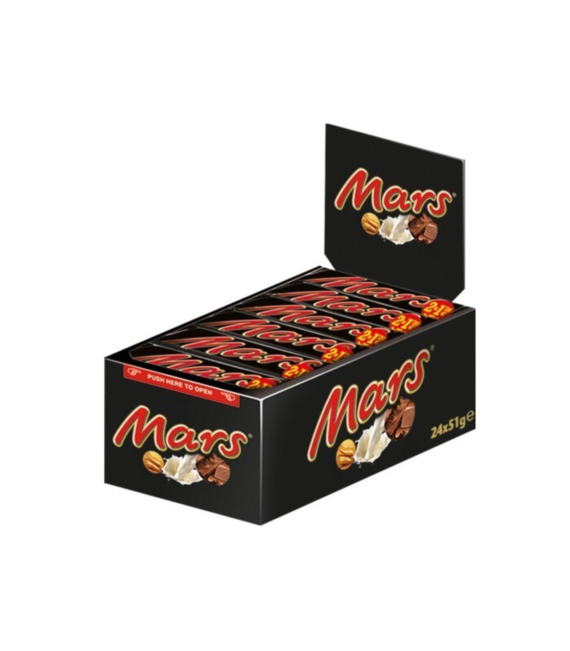 Chocolatinas Mars Pack 24 Unidades – Chocolate con Caramelo y Nougat - 1
