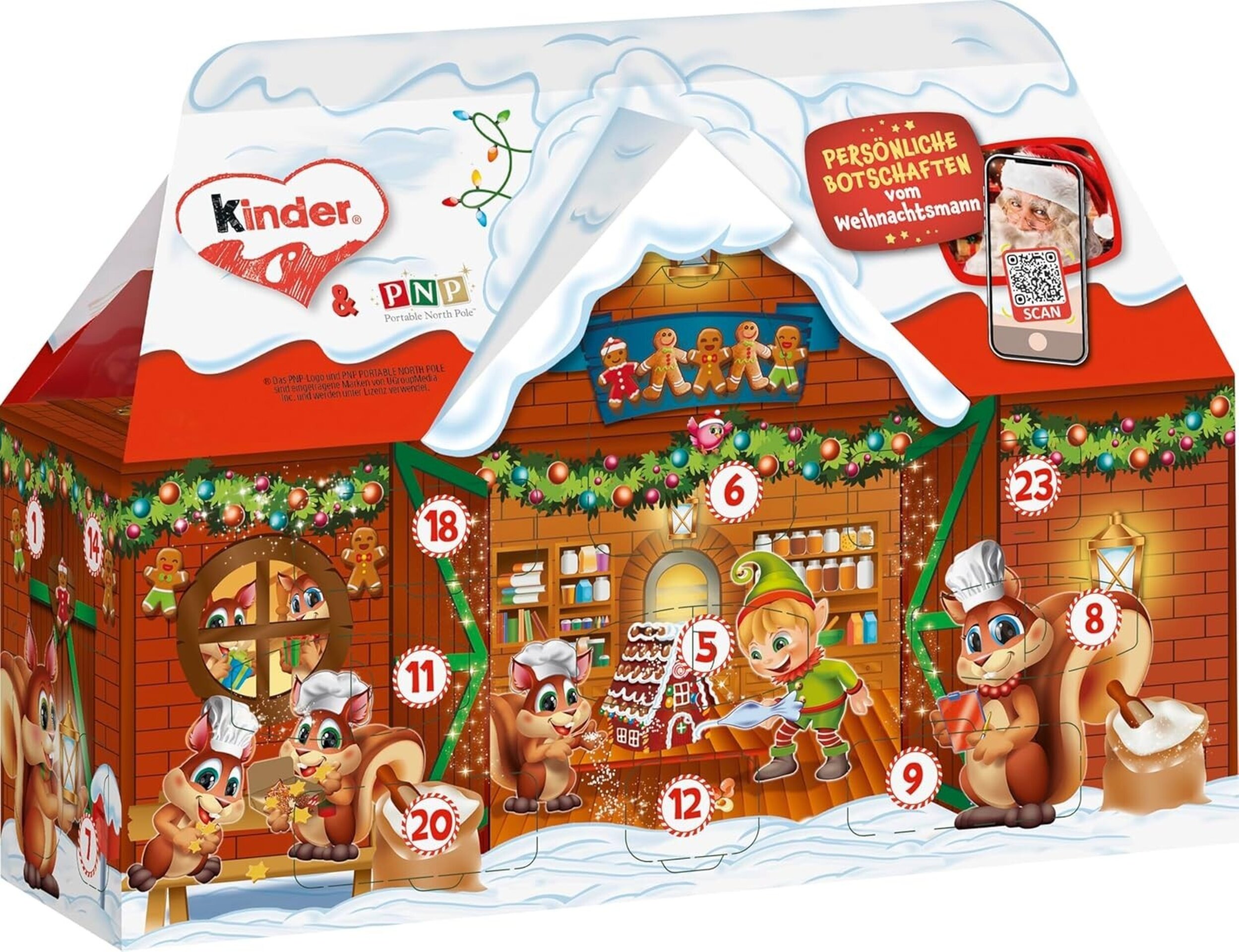 Calendario de Adviento de Navidad kinder, paquete de 24 (234 g) efecto 3D - 1