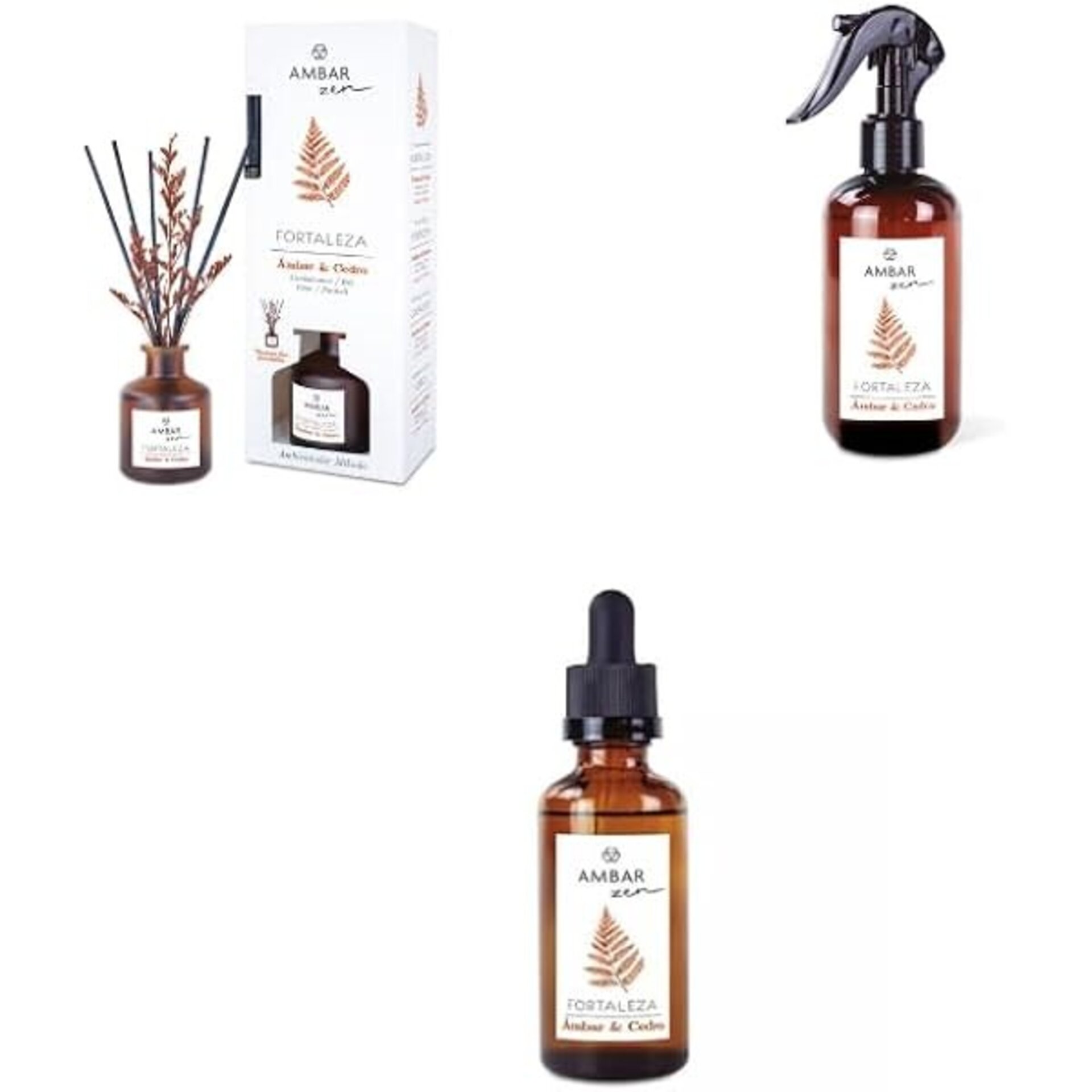 Pack de Aromatización Ámbar y Cedro - Spray ,Esencia y mikado - 1