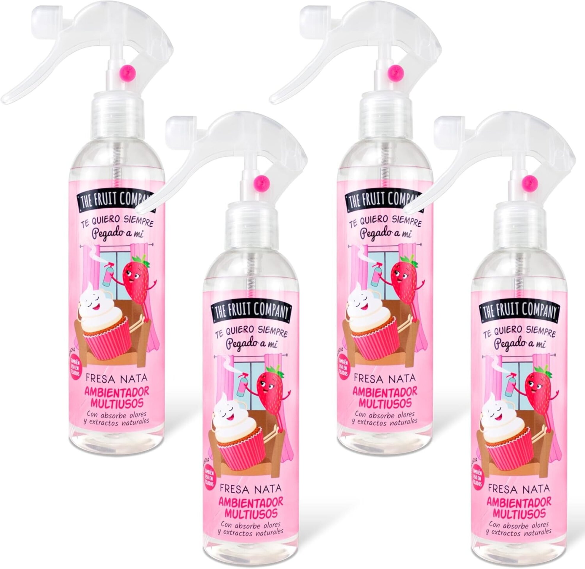 The Fruit Company - Ambientador Spray, Coco, Pack de 4 Unidades de 250ml (1000ml - 3