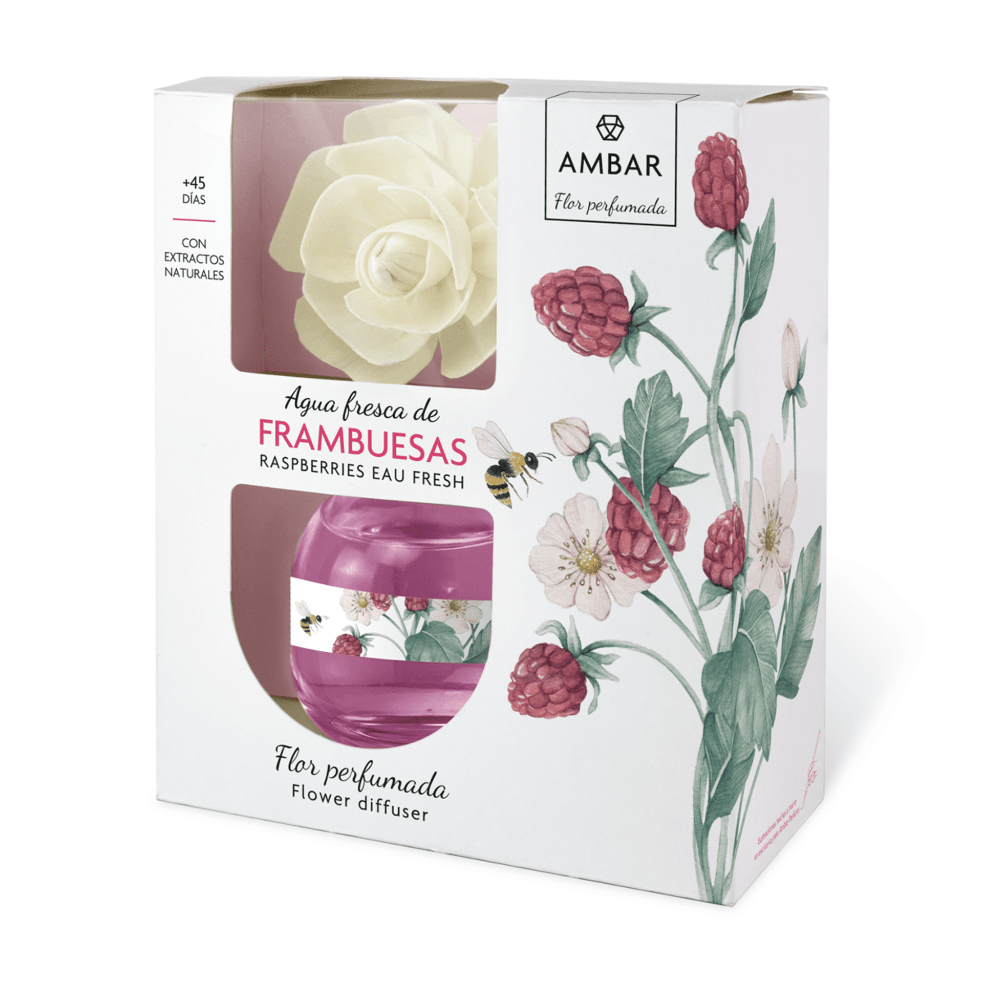 Ambar Botanic Ambientador pack Floral y Fresco con rosa, Azahar, Pétalo,te verde - 2