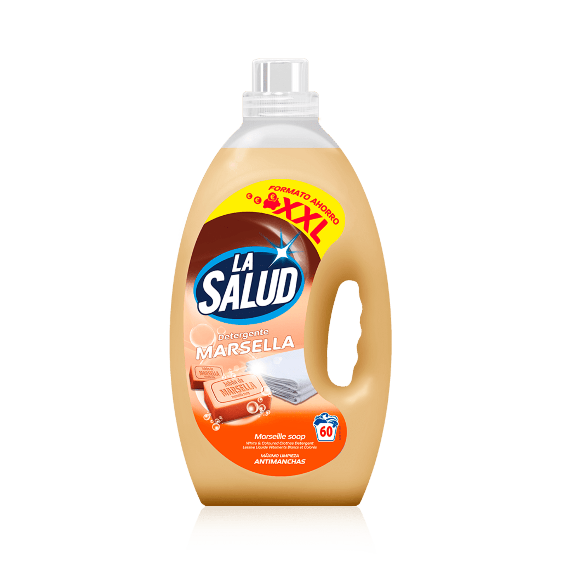 Detergente Líquido La Salud 4Lx4-60lv Marsella, Original, Negra y Color - 2